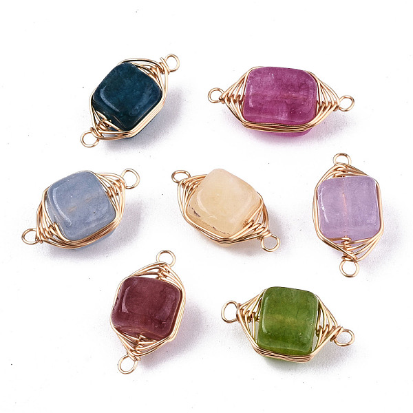 PandaHall Natural Agate Links Connectors, Light Gold Tone Brass Wire Wrapped, Cube, Mixed Color, 17x8.5x7mm, Hole: 1.6mm Natural Agate Cube..., Multicolor
PandaHall Natural Agate Links Connectors, Light Gold Tone Brass Wire Wrapped, Cube, Mixed Color, 17x8.5x7mm, Hole: 1.6mm Natural Agate Cube..., Multicolor