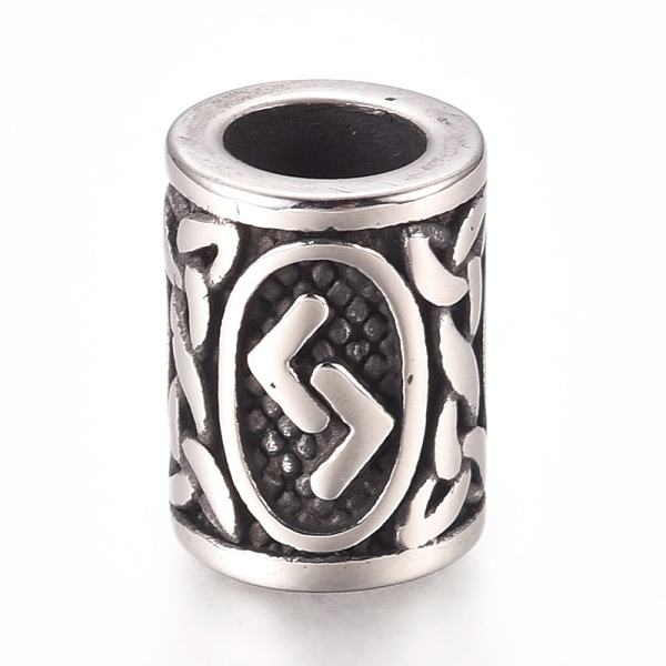PandaHall 304 Stainless Steel European Beads, Large Hole Beads, Column with Runes/Futhark/Futhor, Antique Silver, 16.2x13.4mm, Hole: 8mm 304...
PandaHall 304 Stainless Steel European Beads, Large Hole Beads, Column with Runes/Futhark/Futhor, Antique Silver, 16.2x13.4mm, Hole: 8mm 304...