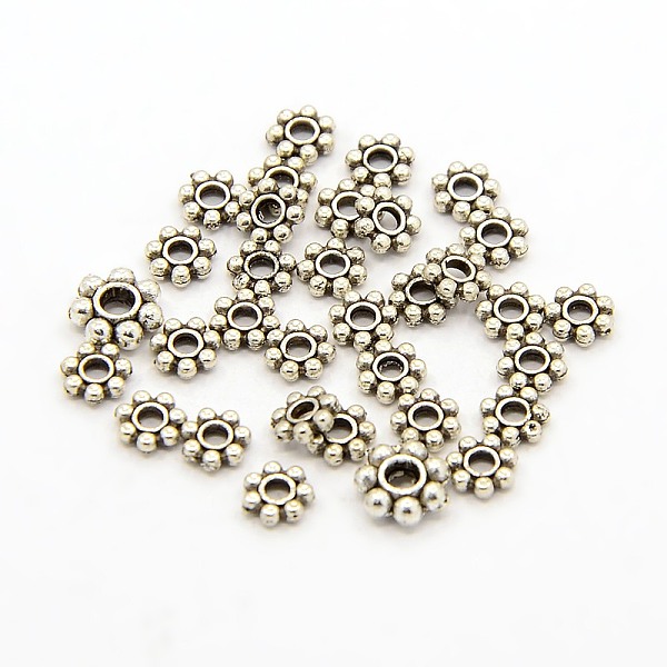 PandaHall Tibetan Style Alloy Daisy Spacer Beads, Cadmium Free & Nickel Free & Lead Free, Flower, Antique Silver, 4x1.5mm, Hole: 1mm Alloy...
PandaHall Tibetan Style Alloy Daisy Spacer Beads, Cadmium Free & Nickel Free & Lead Free, Flower, Antique Silver, 4x1.5mm, Hole: 1mm Alloy...
