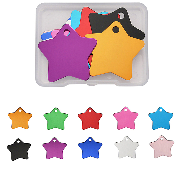 PandaHall Aluminium Pendants, Pet Tag, Stamping Blank Tag, Star, Mixed Color, 35x36x1mm, Hole: 4mm, 10 colors, 1pc/color, 10pcs/box Aluminum..., Multicolor
PandaHall Aluminium Pendants, Pet Tag, Stamping Blank Tag, Star, Mixed Color, 35x36x1mm, Hole: 4mm, 10 colors, 1pc/color, 10pcs/box Aluminum..., Multicolor