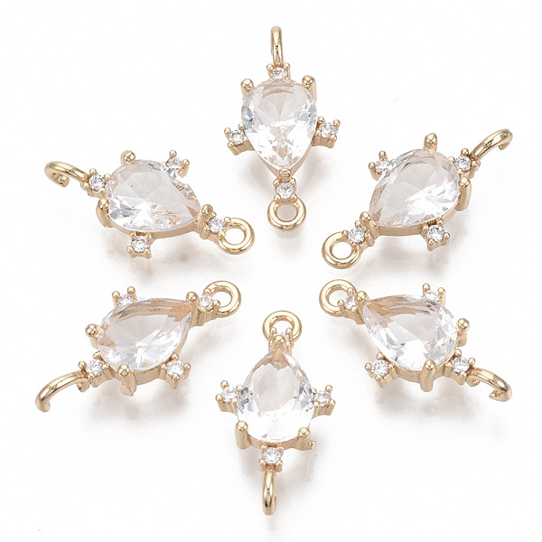 PandaHall Glass Links connectors, with Brass Micro Pave Cubic Zirconia, Faceted, Teardrop, Light Gold, Clear, 18x9.5x4.5mm, Hole: 1.2mm...
PandaHall Glass Links connectors, with Brass Micro Pave Cubic Zirconia, Faceted, Teardrop, Light Gold, Clear, 18x9.5x4.5mm, Hole: 1.2mm...