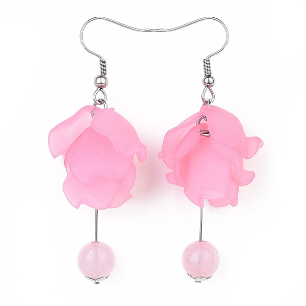 PandaHall Dangle Earrings, with 304 Stainless Steel Findings, Acrylic Pendants and Natural Rose Quartz, Flower, Pink, 59~63mm, Pendant...
PandaHall Dangle Earrings, with 304 Stainless Steel Findings, Acrylic Pendants and Natural Rose Quartz, Flower, Pink, 59~63mm, Pendant...