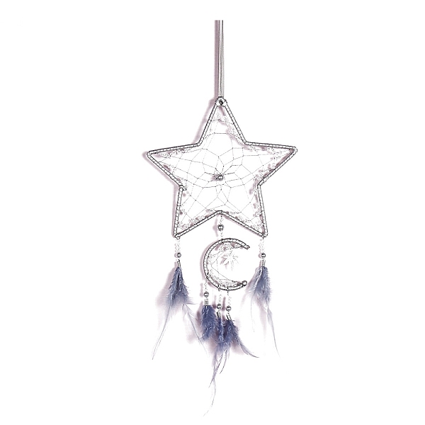 PandaHall Star Moon Woven Web/Net with Feather Wall Hanging Decorations, with Iron Ring and Maple Leaf Charm, for Home Bedroom Decorations...
PandaHall Star Moon Woven Web/Net with Feather Wall Hanging Decorations, with Iron Ring and Maple Leaf Charm, for Home Bedroom Decorations...