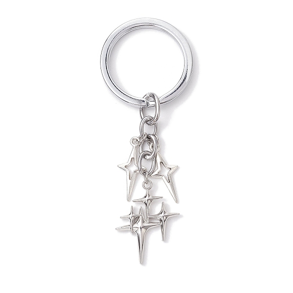 PandaHall Star Alloy Keychains, with Alloy Split Key Rings, Antique Silver & Platinum, 8.85cm Alloy Star
PandaHall Star Alloy Keychains, with Alloy Split Key Rings, Antique Silver & Platinum, 8.85cm Alloy Star