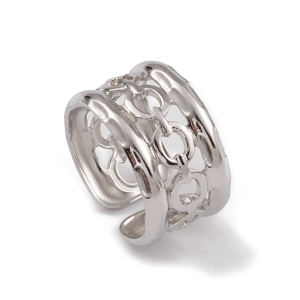 PandaHall 304 Stainless Steel Cuff Rings, Hollow Out Chain Element Wide Band Ring for Women, Stainless Steel Color, 11mm, Inner Diameter...
PandaHall 304 Stainless Steel Cuff Rings, Hollow Out Chain Element Wide Band Ring for Women, Stainless Steel Color, 11mm, Inner Diameter...