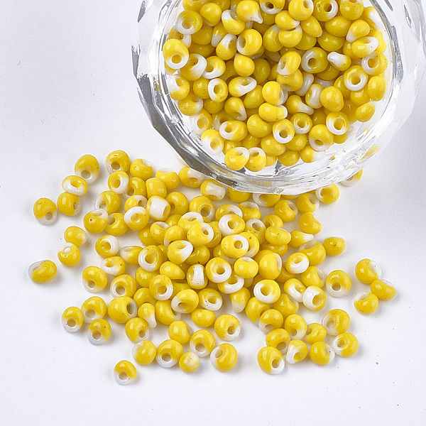 PandaHall Glass Seed Beads, Fringe Teardrop Beads, Opaque Colours, Two Tone, Yellow, 3.5~4x2.5~6mm, Hole: 1mm, about 4500pcs/bag Glass...
PandaHall Glass Seed Beads, Fringe Teardrop Beads, Opaque Colours, Two Tone, Yellow, 3.5~4x2.5~6mm, Hole: 1mm, about 4500pcs/bag Glass...