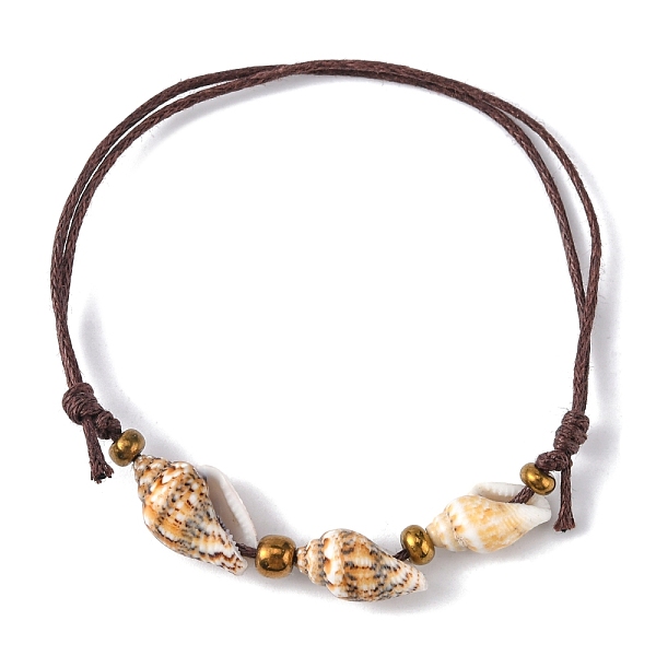 PandaHall Natural Shell Beaded Bracelets, with Glass Seed Beads and Waxed Cotton Cord, Coconut Brown, Inner Diameter: 2-1/4~4-3/8 inch...
PandaHall Natural Shell Beaded Bracelets, with Glass Seed Beads and Waxed Cotton Cord, Coconut Brown, Inner Diameter: 2-1/4~4-3/8 inch...