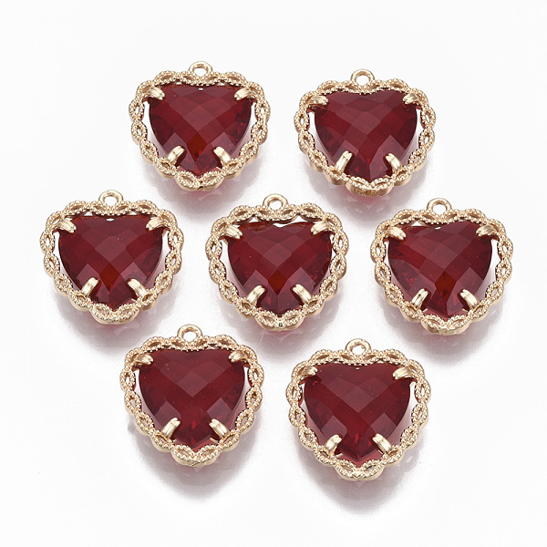 PandaHall Glass Pendants, with Brass Open Back Settings, Faceted, Heart, Light Gold, FireBrick, 18x16~17x5.5mm, Hole: 1.2mm Brass+Glass..., Red
PandaHall Glass Pendants, with Brass Open Back Settings, Faceted, Heart, Light Gold, FireBrick, 18x16~17x5.5mm, Hole: 1.2mm Brass+Glass..., Red