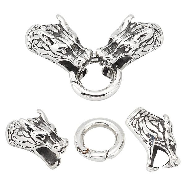 PandaHall UNICRAFTALE 2Pcs Spring Gate Rings 304 Stainless Steel Tibetan Style Dragon Spring Clasps Antique Silver 9mm Inner Diameter...
PandaHall UNICRAFTALE 2Pcs Spring Gate Rings 304 Stainless Steel Tibetan Style Dragon Spring Clasps Antique Silver 9mm Inner Diameter...