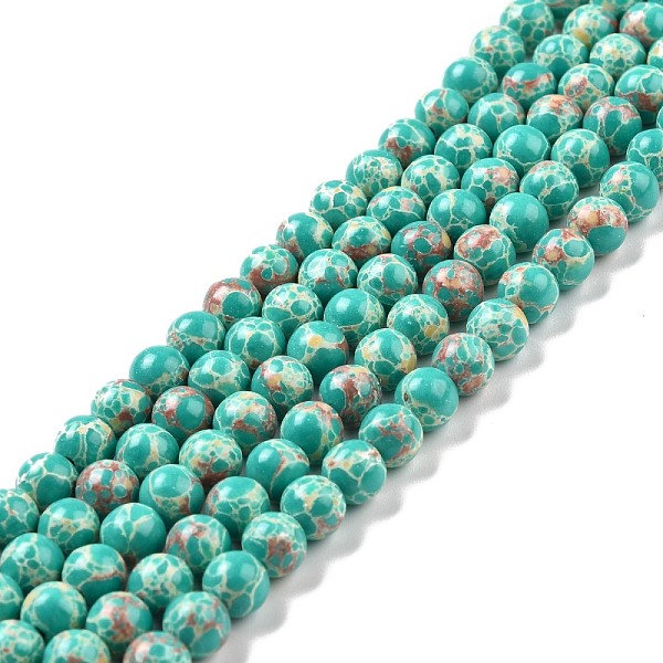 PandaHall Synthetic Imperial Jasper Beads Strands, Dyed, Round, Light Sea Green, 6mm, Hole: 1.2mm, about 65pcs/strand, 14.76 inch~14.96 inch...
PandaHall Synthetic Imperial Jasper Beads Strands, Dyed, Round, Light Sea Green, 6mm, Hole: 1.2mm, about 65pcs/strand, 14.76 inch~14.96 inch...