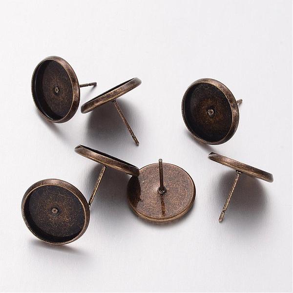 PandaHall Antique Bronze Plated Brass Ear Stud Bezel Settings, Lead Free and Cadmium Free and Nickel Free, about 12mm long, 14mm wide, Tray...
PandaHall Antique Bronze Plated Brass Ear Stud Bezel Settings, Lead Free and Cadmium Free and Nickel Free, about 12mm long, 14mm wide, Tray...