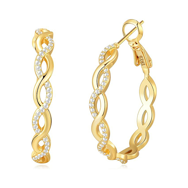 PandaHall Fashionable S925 Silver Twisted Zirconia Earrings High-end Design Ear Hoops Sterling Silver
PandaHall Fashionable S925 Silver Twisted Zirconia Earrings High-end Design Ear Hoops Sterling Silver