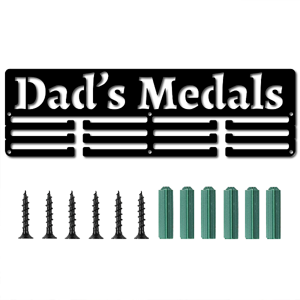PandaHall Word Dad's Medals Fashion Iron Medal Hanger Holder Display Wall Rack, with Screws, Electrophoresis Black, 121x400mm Iron Word
PandaHall Word Dad's Medals Fashion Iron Medal Hanger Holder Display Wall Rack, with Screws, Electrophoresis Black, 121x400mm Iron Word