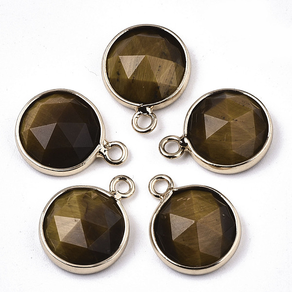 PandaHall Natural Tiger Eye Charms, with Light Gold Plated Brass Edge and Loop, Half Round/Dome, Faceted, 14x11x5mm, Hole: 1.5mm Tiger Eye...
PandaHall Natural Tiger Eye Charms, with Light Gold Plated Brass Edge and Loop, Half Round/Dome, Faceted, 14x11x5mm, Hole: 1.5mm Tiger Eye...