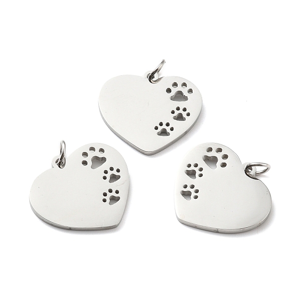 PandaHall 304 Stainless Steel Pendants, Heart with Footprint, Stainless Steel Color, 18x20x1.3mm, Jump Ring: 5x1mm, Inner Diameter: 3.5mm....
PandaHall 304 Stainless Steel Pendants, Heart with Footprint, Stainless Steel Color, 18x20x1.3mm, Jump Ring: 5x1mm, Inner Diameter: 3.5mm....