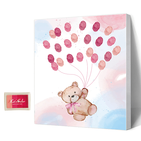 PandaHall Canvas Fingerprint Painting, with Wood Frame and 1 Box Four Color Printing Mud and 2Pcs Traceless Nail, Bear Pattern, 24.5x19.5cm...
PandaHall Canvas Fingerprint Painting, with Wood Frame and 1 Box Four Color Printing Mud and 2Pcs Traceless Nail, Bear Pattern, 24.5x19.5cm...