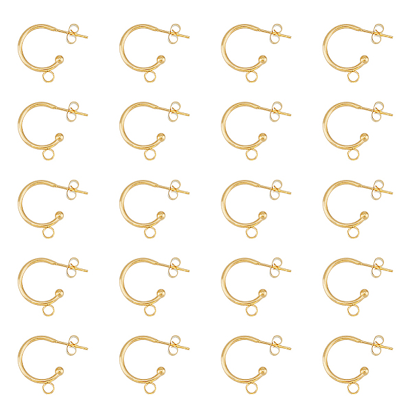 PandaHall HOBBIESAY® 20Pcs 304 Stainless Steel Stud Earrings, Half Hoop Earring Findings, with Horizontal Loops and 20Pcs Ear Nuts...
PandaHall HOBBIESAY® 20Pcs 304 Stainless Steel Stud Earrings, Half Hoop Earring Findings, with Horizontal Loops and 20Pcs Ear Nuts...