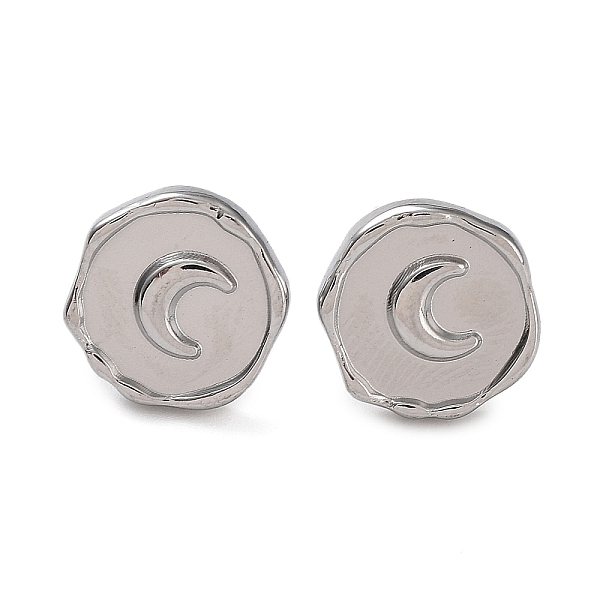PandaHall 304 Stainless Steel Flat Round with Moon Ear Studs for Women, Stainless Steel Color, 13x12.5mm 304 Stainless Steel Flat Round
PandaHall 304 Stainless Steel Flat Round with Moon Ear Studs for Women, Stainless Steel Color, 13x12.5mm 304 Stainless Steel Flat Round