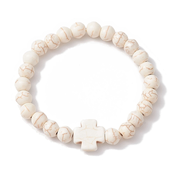 PandaHall 8mm Synthetic Magnesite Round Beaded Stretch Bracelets, Cross Synthetic Turquoise Bracelets for Women Men, Floral White, Inner...
PandaHall 8mm Synthetic Magnesite Round Beaded Stretch Bracelets, Cross Synthetic Turquoise Bracelets for Women Men, Floral White, Inner...
