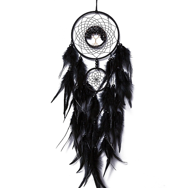 PandaHall Iron & Glass Chips Pendant Hanging Decoration, Woven Net/Web with Feather Wall Hanging Wall Decor, Black, 730mm Feather Others...
PandaHall Iron & Glass Chips Pendant Hanging Decoration, Woven Net/Web with Feather Wall Hanging Wall Decor, Black, 730mm Feather Others...