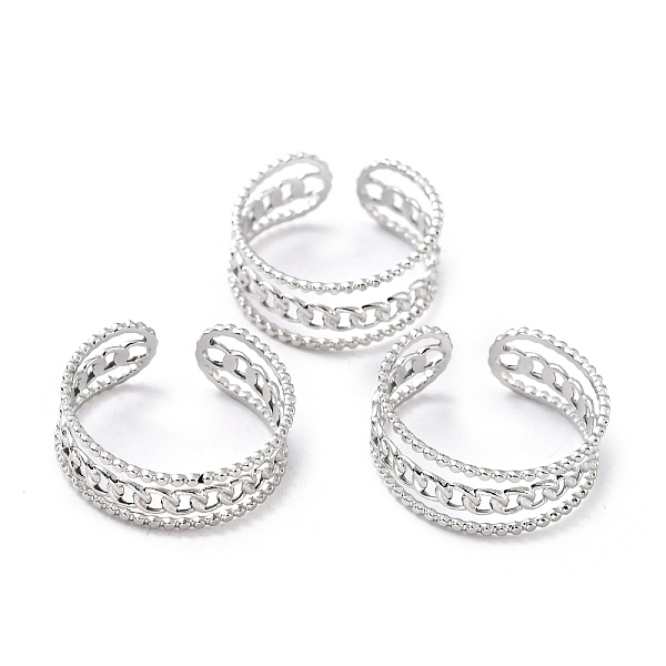 PandaHall 304 Stainless Steel Finger Rings, Cuff Rings, Long-Lasting Plated, Curb Chain Shape, Stainless Steel Color, US Size 7 3/4(17.9mm)...
PandaHall 304 Stainless Steel Finger Rings, Cuff Rings, Long-Lasting Plated, Curb Chain Shape, Stainless Steel Color, US Size 7 3/4(17.9mm)...