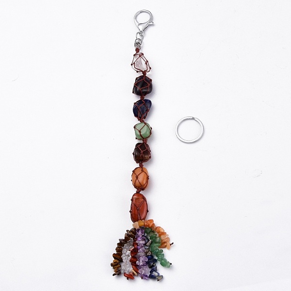 PandaHall Chakra Jewelry, Gemstone Keychain, with Nylon Thread and Platinum Plated Alloy Split Key Rings, 32cm Mixed Stone Others
PandaHall Chakra Jewelry, Gemstone Keychain, with Nylon Thread and Platinum Plated Alloy Split Key Rings, 32cm Mixed Stone Others