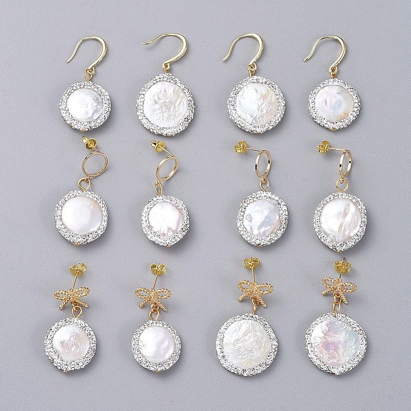 PandaHall Natural Pearl Dangle Earring Sets, with Polymer Clay Rhinestone, Brass Earring Findings and Ear Nuts, with Cardboard Packing Box...
PandaHall Natural Pearl Dangle Earring Sets, with Polymer Clay Rhinestone, Brass Earring Findings and Ear Nuts, with Cardboard Packing Box...