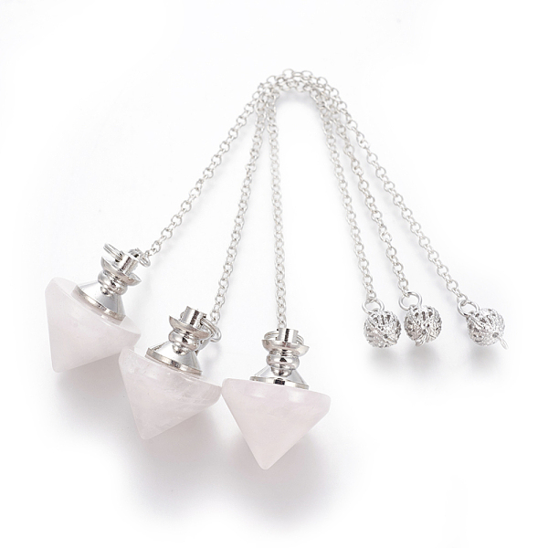PandaHall Natural Rose Quartz Cone Dowsing Pendulums, with Brass Findings and Alloy Chain, Platinum, 210~216x2.5mm, Hole: 1.4~1.9x1.6~2mm...
PandaHall Natural Rose Quartz Cone Dowsing Pendulums, with Brass Findings and Alloy Chain, Platinum, 210~216x2.5mm, Hole: 1.4~1.9x1.6~2mm...