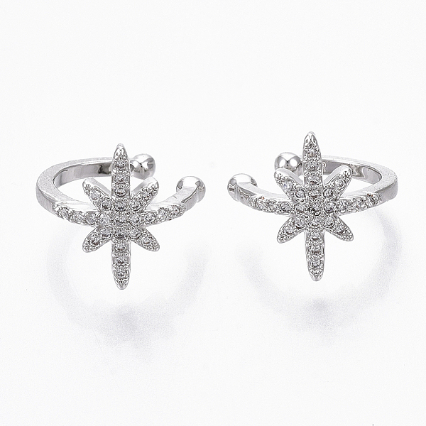 PandaHall Brass Cubic Zirconia Cuff Earrings, Nickel Free, Star, Clear, Real Platinum Plated, 10x1.5~12mm Cubic Zirconia
PandaHall Brass Cubic Zirconia Cuff Earrings, Nickel Free, Star, Clear, Real Platinum Plated, 10x1.5~12mm Cubic Zirconia