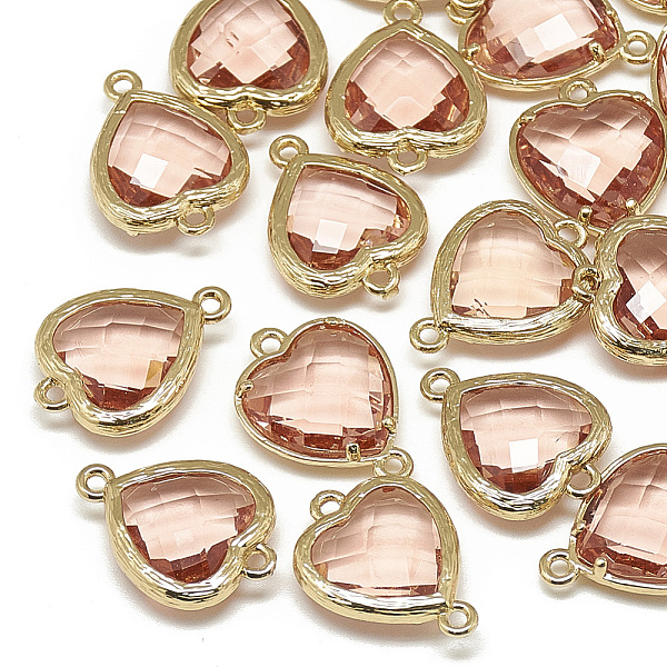 PandaHall Glass Links, with Golden Tone Brass Findings, Faceted, Heart, Dark Salmon, 15x10x3mm, Hole: 1mm Glass Heart Red
PandaHall Glass Links, with Golden Tone Brass Findings, Faceted, Heart, Dark Salmon, 15x10x3mm, Hole: 1mm Glass Heart Red