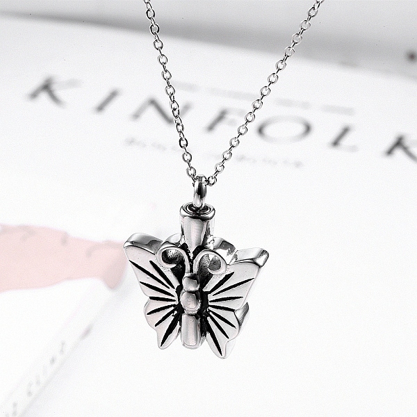 PandaHall Titanium Steel Pet Memorial Urn Ashes Pendants, High Polished, Butterfly, Antique Silver, 26x25mm Titanium Steel Butterfly
PandaHall Titanium Steel Pet Memorial Urn Ashes Pendants, High Polished, Butterfly, Antique Silver, 26x25mm Titanium Steel Butterfly
