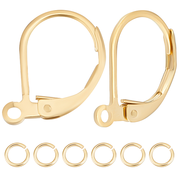PandaHall Beebeecraft 50Pcs Brass Leverback Earring Findings, with Horizontal Loops & 50Pcs Jump Rings, Real 24K Gold Plated, 15.6x10x2mm...
PandaHall Beebeecraft 50Pcs Brass Leverback Earring Findings, with Horizontal Loops & 50Pcs Jump Rings, Real 24K Gold Plated, 15.6x10x2mm...