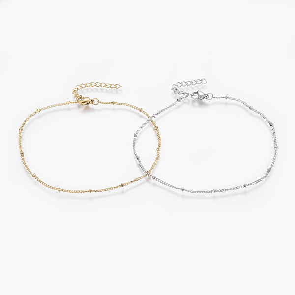PandaHall 304 Stainless Steel Anklets, with Lobster Claw Clasps, Round Beads and Cable Chains, Mixed Color, 220mm, 1.4mm Stainless Steel..., Multicolor
PandaHall 304 Stainless Steel Anklets, with Lobster Claw Clasps, Round Beads and Cable Chains, Mixed Color, 220mm, 1.4mm Stainless Steel..., Multicolor
