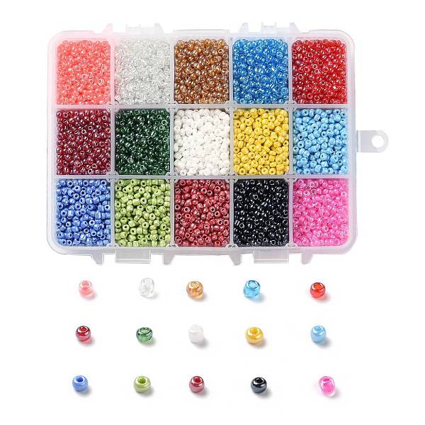 PandaHall 375G 15 Colors Glass Seed Beads, Opaque Colors Lustered, Round, Mixed Color, 8/0, 3~4x2~3mm, Hole: 0.8~1mm, 25g/color Glass..., Multicolor
PandaHall 375G 15 Colors Glass Seed Beads, Opaque Colors Lustered, Round, Mixed Color, 8/0, 3~4x2~3mm, Hole: 0.8~1mm, 25g/color Glass..., Multicolor