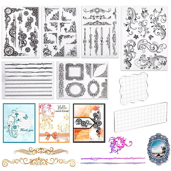 PandaHall GLOBLELAND 6 Sheets Corner Silicone Stamps Seal Stripe Clear Stamps Dividing Line Silicone Clear Stamp Seals with 2 Acrylic Blocks..., Multicolor
PandaHall GLOBLELAND 6 Sheets Corner Silicone Stamps Seal Stripe Clear Stamps Dividing Line Silicone Clear Stamp Seals with 2 Acrylic Blocks..., Multicolor
