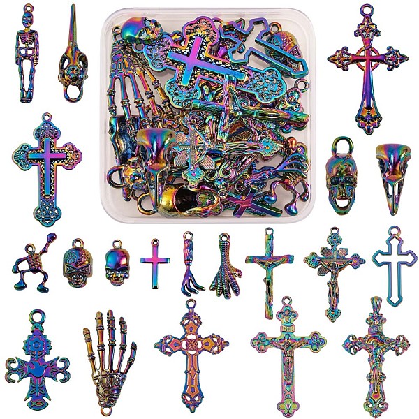 PandaHall 20 Pcs 316L Surgical Stainless Steel Charms & Pendants & Big Pendants, Cross & Skull & Skeleton & Claw, Rainbow Color...
PandaHall 20 Pcs 316L Surgical Stainless Steel Charms & Pendants & Big Pendants, Cross & Skull & Skeleton & Claw, Rainbow Color...