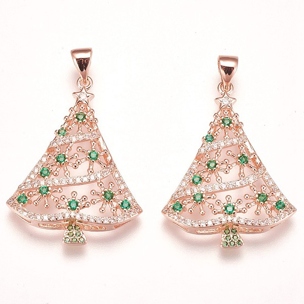 PandaHall Brass Micro Pave Cubic Zirconia Pendants, Christmas Tree, Green, Rose Gold, 29.5x22.5x4mm, Hole: 3.5x5mm Brass+Cubic Zirconia Tree...
PandaHall Brass Micro Pave Cubic Zirconia Pendants, Christmas Tree, Green, Rose Gold, 29.5x22.5x4mm, Hole: 3.5x5mm Brass+Cubic Zirconia Tree...