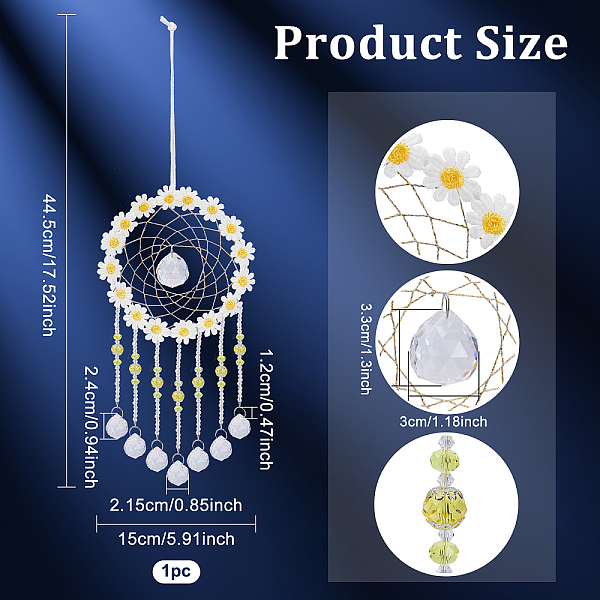 PandaHall BENECREAT Daisy Flower Suncatcher with Faceted Glass Brass Hanging Prism Ornaments Crystal Glass Suncatcher for Home Garden Office...
PandaHall BENECREAT Daisy Flower Suncatcher with Faceted Glass Brass Hanging Prism Ornaments Crystal Glass Suncatcher for Home Garden Office...