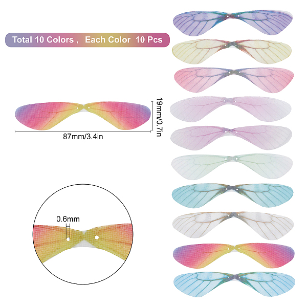 PandaHall SUNNYCLUE 1 Box 100Pcs 10 Colors Dragonfly Wings Charms Butterfly Wings Pendant Fabric Wings Decoration for Women DIY Earring..., Multicolor
PandaHall SUNNYCLUE 1 Box 100Pcs 10 Colors Dragonfly Wings Charms Butterfly Wings Pendant Fabric Wings Decoration for Women DIY Earring..., Multicolor