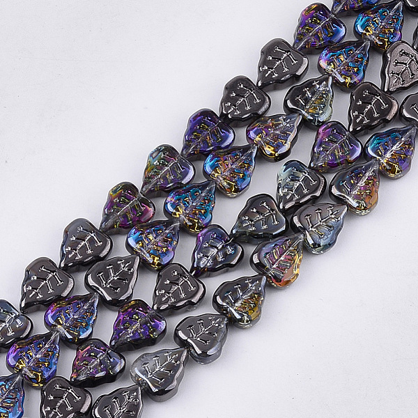 PandaHall Electroplate Glass Beads Strands, Leaf, Black, 12x10.5x4.5mm, Hole: 0.8mm, about 54pcs/strand, 25.5 inch Glass Leaf Black
PandaHall Electroplate Glass Beads Strands, Leaf, Black, 12x10.5x4.5mm, Hole: 0.8mm, about 54pcs/strand, 25.5 inch Glass Leaf Black