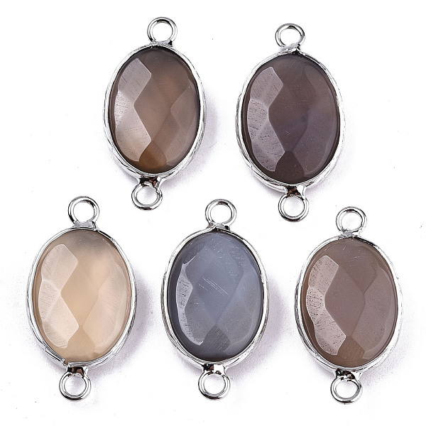 PandaHall Natural Grey Agate Links/Connectors, Platinum Tone Brass Edge, Faceted Oval, 27.5x14~15x6mm, Hole: 2mm Natural Agate Oval
PandaHall Natural Grey Agate Links/Connectors, Platinum Tone Brass Edge, Faceted Oval, 27.5x14~15x6mm, Hole: 2mm Natural Agate Oval