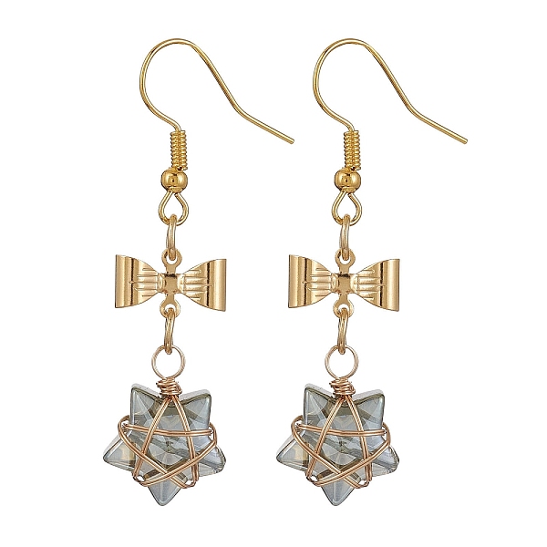 PandaHall Glass Star Dangle Earrings, Golden 304 Stainless Steel Bowknot Drop Earrings, Gainsboro, 48x12.5mm Glass Star Gray
PandaHall Glass Star Dangle Earrings, Golden 304 Stainless Steel Bowknot Drop Earrings, Gainsboro, 48x12.5mm Glass Star Gray
