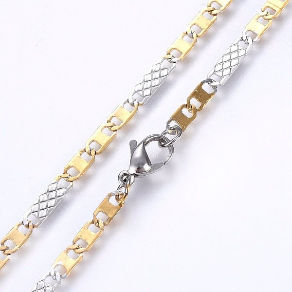 PandaHall 304 Stainless Steel Mariner Link Chains Necklaces, Golden & Stainless Steel Color, 19.68 inch(50cm), 3.5mm 304 Stainless Steel
PandaHall 304 Stainless Steel Mariner Link Chains Necklaces, Golden & Stainless Steel Color, 19.68 inch(50cm), 3.5mm 304 Stainless Steel