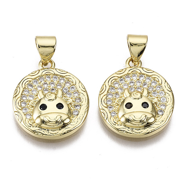 PandaHall Brass Micro Pave Cubic Zirconia Pendants, Flat Round with Cattle, Nickel Free, Real 16K Gold Plated, 17.5x15x3.5mm, Hole..., Clear
PandaHall Brass Micro Pave Cubic Zirconia Pendants, Flat Round with Cattle, Nickel Free, Real 16K Gold Plated, 17.5x15x3.5mm, Hole..., Clear
