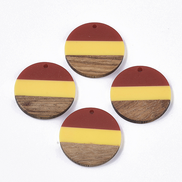 PandaHall Tri-color Resin & Walnut Wood Pendants, Flat Round, FireBrick, 28x3.5mm, Hole: 2mm Resin+Wood Flat Round Red
PandaHall Tri-color Resin & Walnut Wood Pendants, Flat Round, FireBrick, 28x3.5mm, Hole: 2mm Resin+Wood Flat Round Red