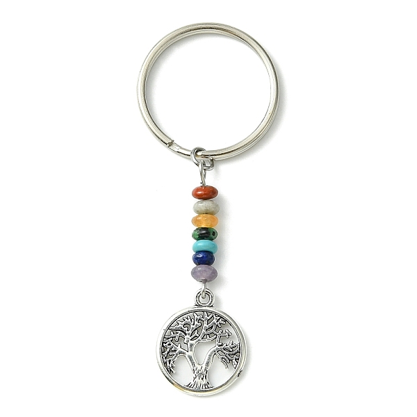 PandaHall Alloy Tree of Life Pendant Keychain, with Chakra Gemstone Bead and Iron Split Key Rings, Flat Round, 6.7cm, Pendant...
PandaHall Alloy Tree of Life Pendant Keychain, with Chakra Gemstone Bead and Iron Split Key Rings, Flat Round, 6.7cm, Pendant...