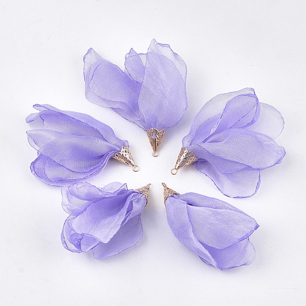 PandaHall Polyester Big Pendants, with Iron Findings, Flower, Light Gold, Lilac, 63~67x10mm, Hole: 1.5~2mm Polyester Flower Purple
PandaHall Polyester Big Pendants, with Iron Findings, Flower, Light Gold, Lilac, 63~67x10mm, Hole: 1.5~2mm Polyester Flower Purple