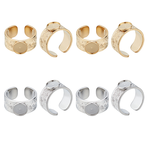 PandaHall UNICRAFTALE 4Pcs 2 Colors Wide Tray Cuff Ring Settings Size 7 Cabochon Ring Carving Pattern Stainless Steel Blank Rings 8mm Trays...
PandaHall UNICRAFTALE 4Pcs 2 Colors Wide Tray Cuff Ring Settings Size 7 Cabochon Ring Carving Pattern Stainless Steel Blank Rings 8mm Trays...
