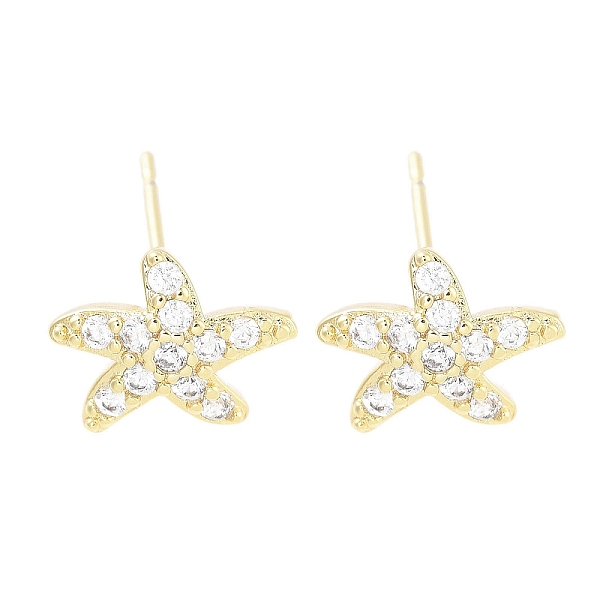 PandaHall Brass Pave Clear Cubic Zirconia Stud Earring, Starfish, Real 18K Gold Plated, 8x10.5mm Brass Starfish Clear
PandaHall Brass Pave Clear Cubic Zirconia Stud Earring, Starfish, Real 18K Gold Plated, 8x10.5mm Brass Starfish Clear