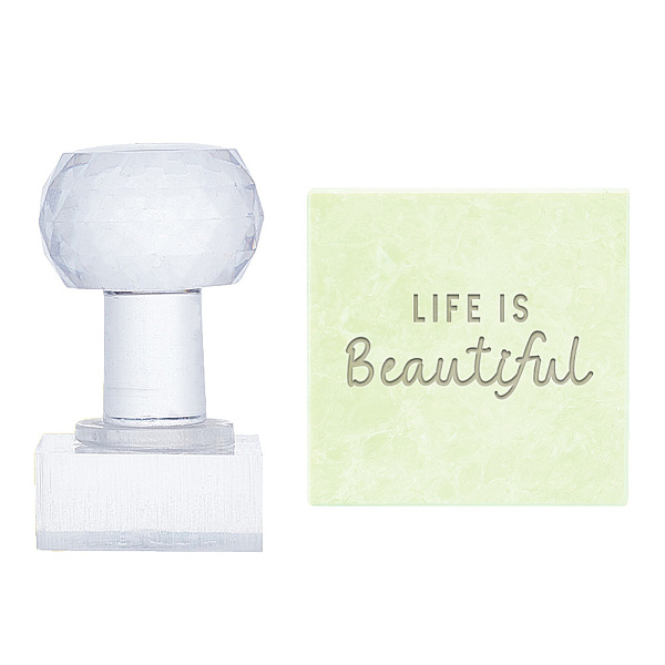 PandaHall Clear Acrylic Soap Stamps, DIY Soap Molds Supplies, Rectangle with Life is Beautiful, Word, 51x19x37mm, Pattern: 23x35mm Acrylic...
PandaHall Clear Acrylic Soap Stamps, DIY Soap Molds Supplies, Rectangle with Life is Beautiful, Word, 51x19x37mm, Pattern: 23x35mm Acrylic...